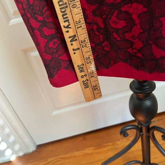 MICHAEL Michael Kors Cinnabar Red and Black Long Sleeve Pullover Dress - Picture 10 of 15